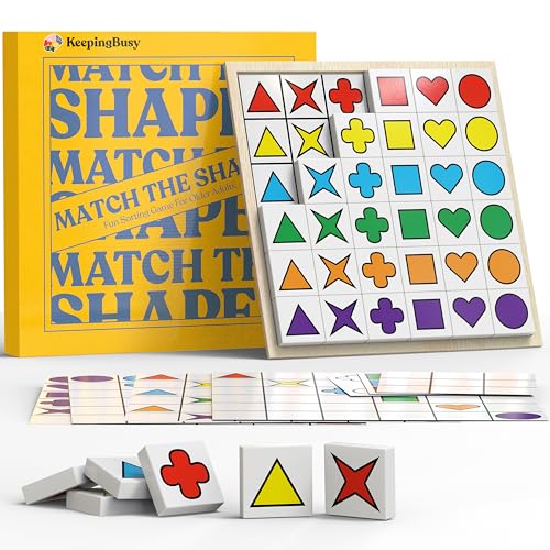 Image of Keeping Busy Match Shapes Large Dementia Activities for Seniors | Alzheimer Products for Elderly Patients | Fun Memory Game Toy & Cognitive Brain Puzzle for Senior Citizens w /Memory Loss or Alzheimers