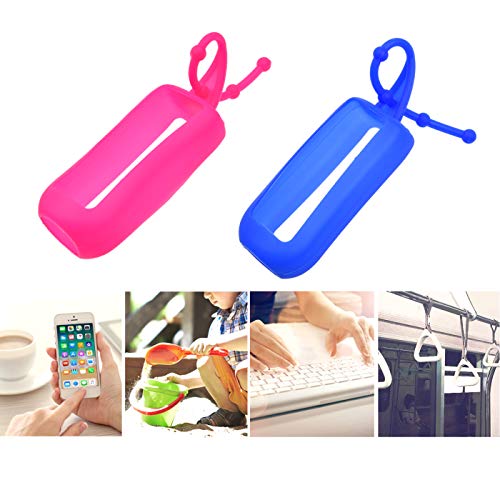 Kare Kind 7x Silicone Hand Sanitizer Protective Cases (empty) - Soft Smooth Holders for 50 ML Bottles - Comes with Soft Adjustable Loops for Backpacks, Keychains - Use for Travel, Home