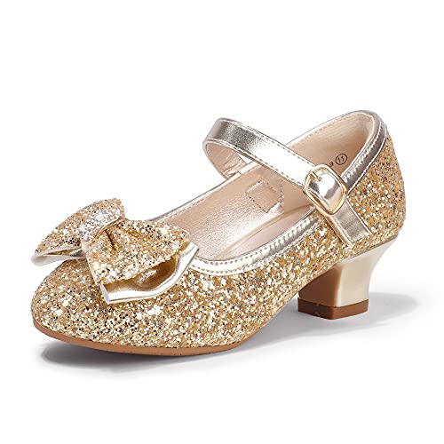 Image of PANDNAINJIA Girls Dress Shoes Toddler Heels Mary Jane Pumps