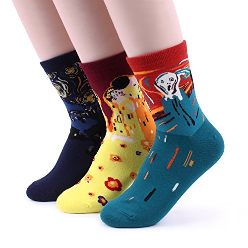 Intype WOMEN's Famous Painting Crew Socks (4-Pack) DD3