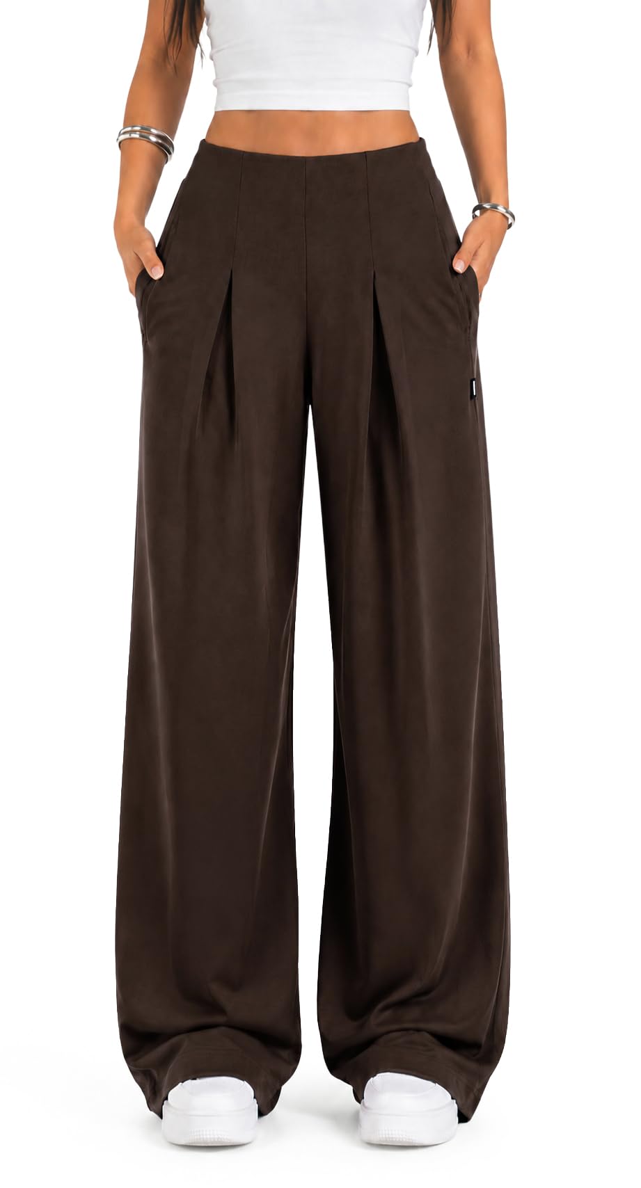 SMILODOX Jogginghose Damen Vanea, Loose Fit, Trainingshose Damen, Freizeithose Damen, Weite Hosenbeine, elastisches Strickgewebe, bequemer Bund, für Gym, Freizeit & Homewear