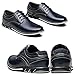 AWINIWI Men's Casual Dress Shoes Comfortable Blue Wide Width Fashion Dress Sneakers Men Office Classic Mens Oxfords Leather Business Casual Shoes Formal Size 9