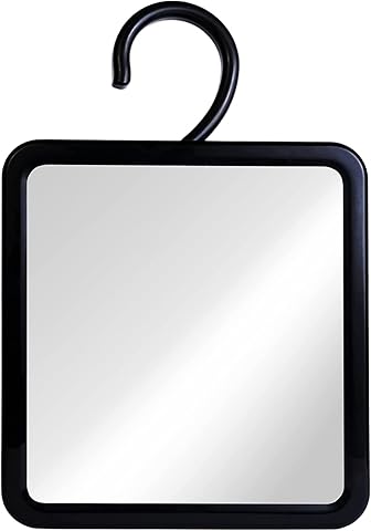 Mirrorvana Espejo para Ducha antivaho con Gancho para Colgar - Modelo irrompible para Afeitado de Barba y Uso en baño o Viaje - 20 cm x 18 cm (plástico)
