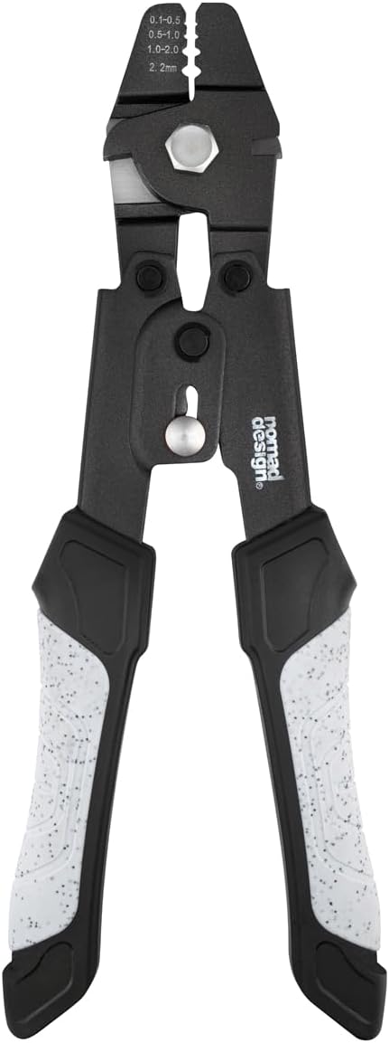Nomad Design Hydra Series -X 10″ Big Game Crimping Pliers – Heavy-Duty Stainless Saltwater Fishing Rigging Tool with Non-Stick Coating, Integrated Cutter & Ratchet-Lock