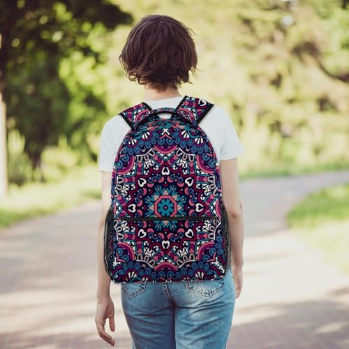 Sac à dos d'école ergonomique et résistant mandala multicolore - 6