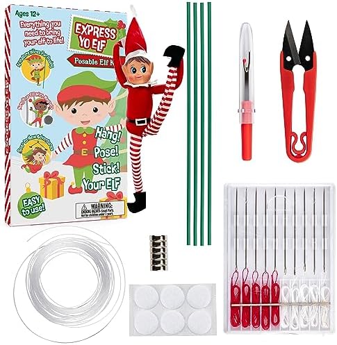 Elf Upgrade Complete DIY Kit- Pose, Hang, Bend Your Christmas Elf - Everything you need to Make Your Shelf Doll Flexible & Posable- Super Easy to Use - Delight Your Kids & Family This X-Mas Holiday