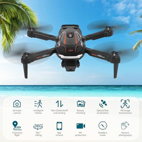 Drohne mit Kamera 1080P HD für Kinder, RC Drone mit 2 Akku, Faltbar Quadcopter mit FPV WiFi Übertragung Schwerkraft Sensor, 3D Flip Mode, Ein-Tasten-Start/Landung, Höhenhaltemodus (Schwarz) – Bild 5