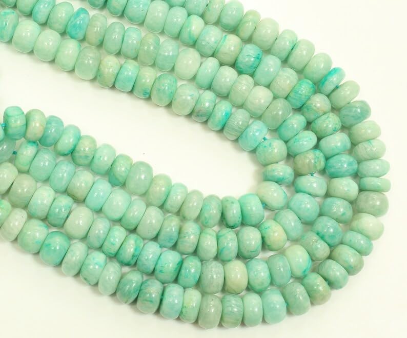 Miniatura 4 de Cuentas lisas de amazonita natural de 0.236 in y 8 pulgadas de largo para hacer joyas, cuentas de piedras preciosas para collar y pulsera