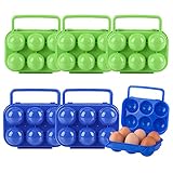 Caja de huevos portátil: el contenedor de huevos tiene un asa que le permite transportar y transportar huevos fácilmente. El diseño de rejilla independiente evita que los huevos choquen y se rompan, lo que proporciona una protección eficaz.