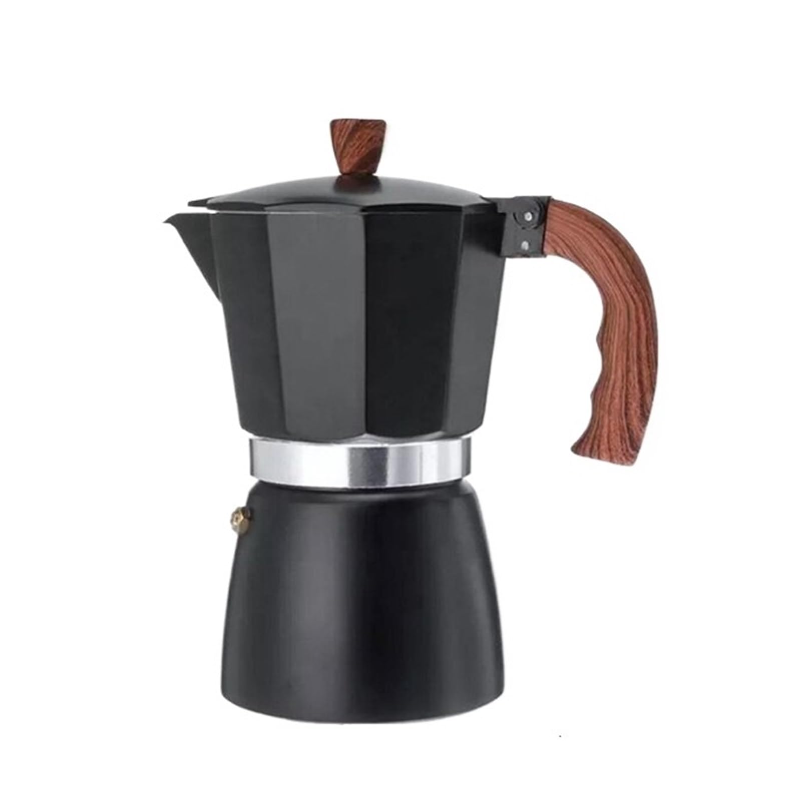 Generico Accessori da cucina for moka con manico in legno 150 ml 300(300ml Moka Pot a)
