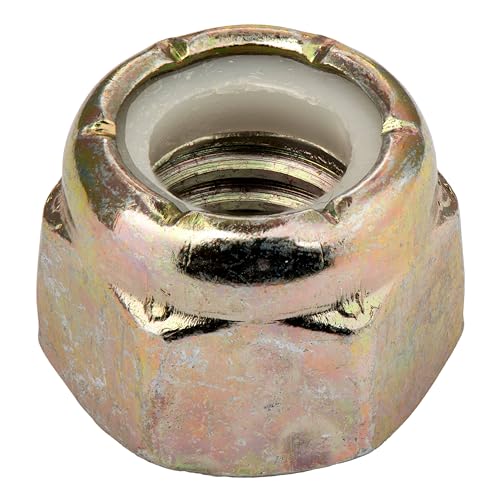 Image of 1 /2 inch-13 (50 Pack) Grade 8 Nylon Insert Locknut Yellow Zinc by Makers Bolt
