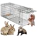 HomGarden Live Animal Cage Trap 32'' Steel Humane Release Rodent Cage for Rabbits, Stray Cat, Squirrel, Raccoon, Mole, Gopher, Chicken, Opossum, Skunk, Chipmunks, Groundhog Squire