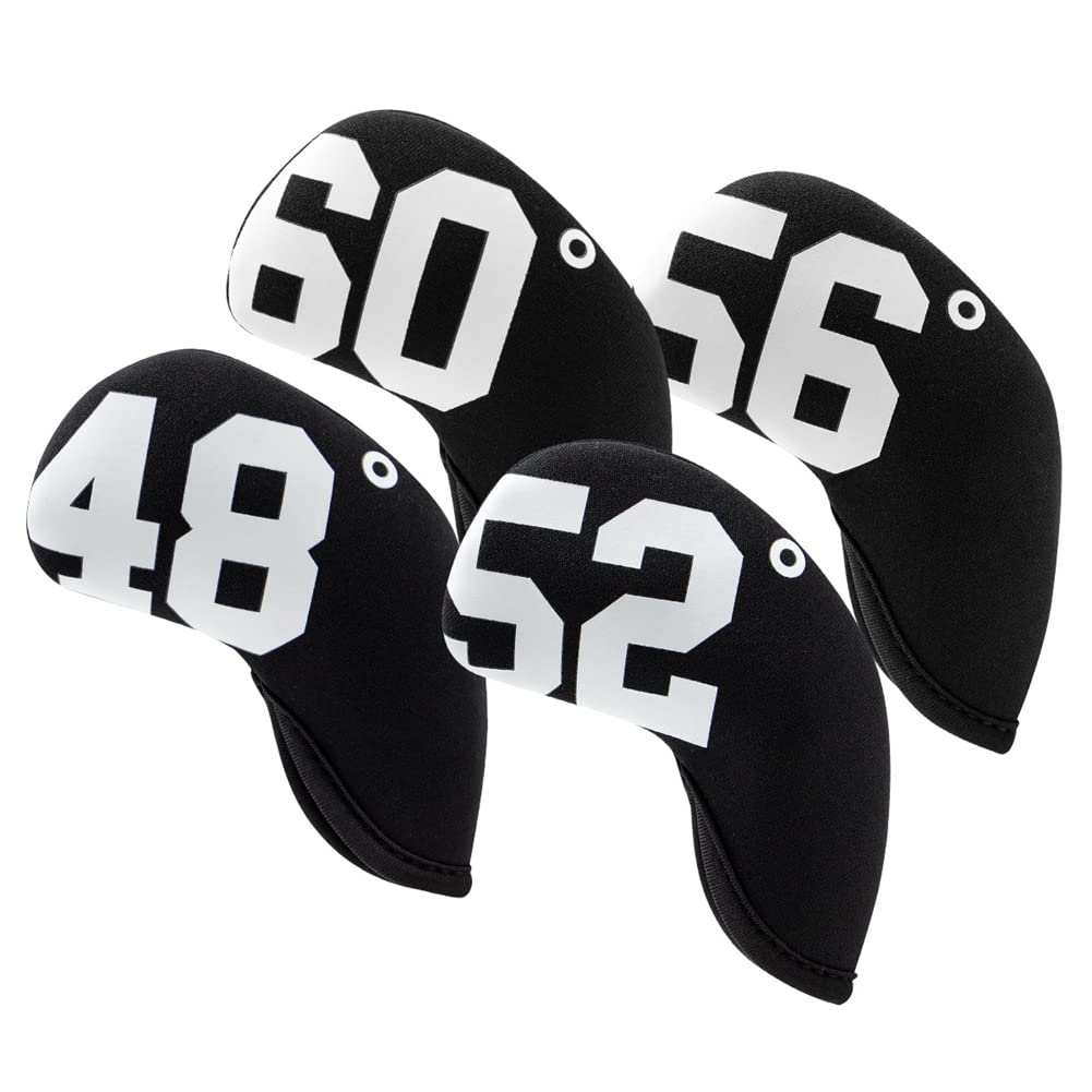 Neopreno Golf Iron Club Head Cover Protector Simple Sand Wedge Golf Club Iron Headcover NúMero Impreso 48-60 Grados