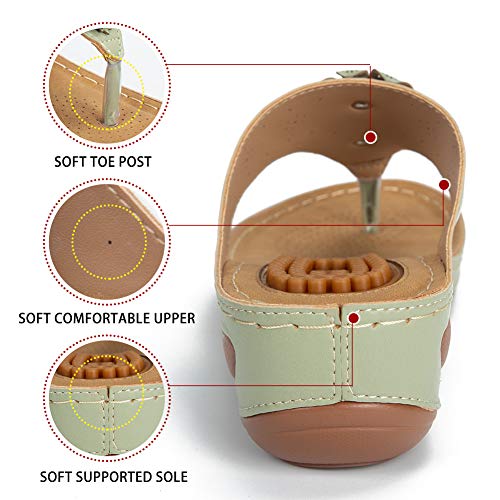 Ecetana Women's Sandals Comfortable Flip Flops For Women With Arch Support Summer Casual Wedge Sandals Shoes Casual #TOP3