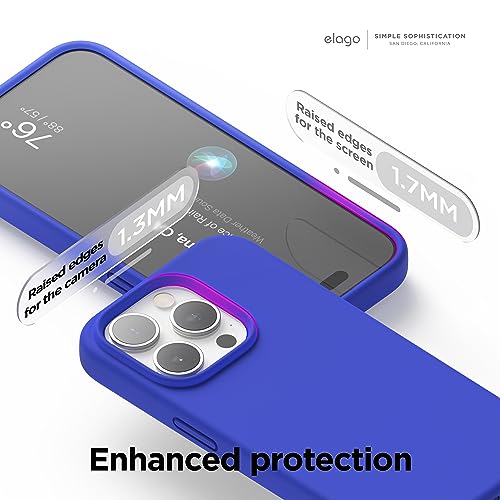 Image of elago Compatible with iPhone 15 Pro Case, Liquid Silicone Case, Full Body Protective Cover, Shockproof, Slim Phone Case, Anti-Scratch Soft Microfiber Lining, 6.1 inch (Cobalt Blue)