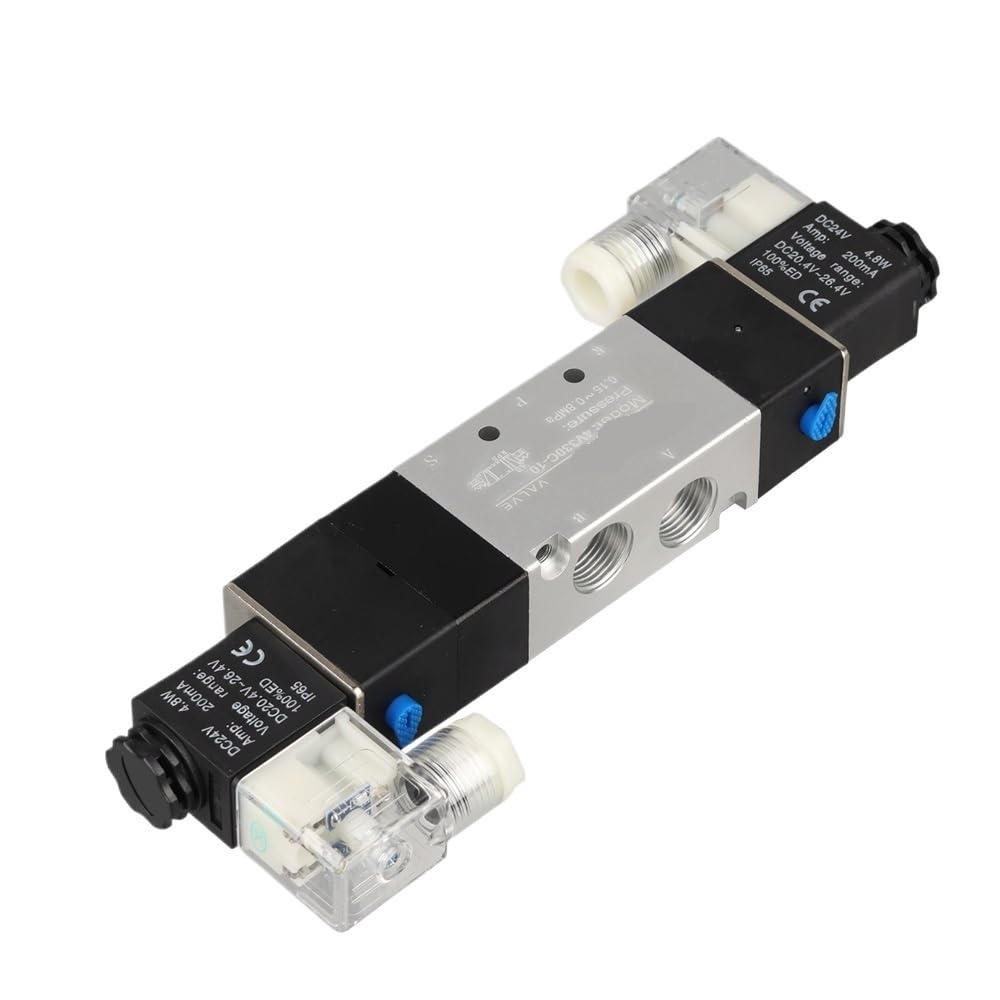 Electroválvula neumática de 5/3 vías, doble bobina, válvula de control de aire for automatización industrial 4V330C-10(AC220V)