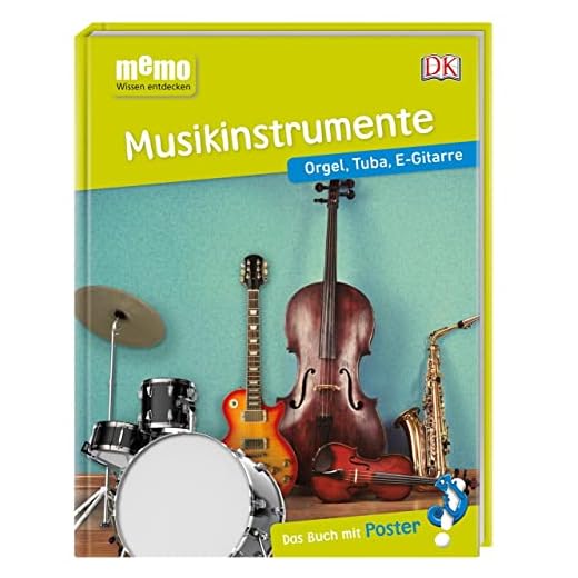 memo Wissen entdecken. Musikinstrumente: Orgel, Tuba, E-Gitarre. Das Buch mit Poster!