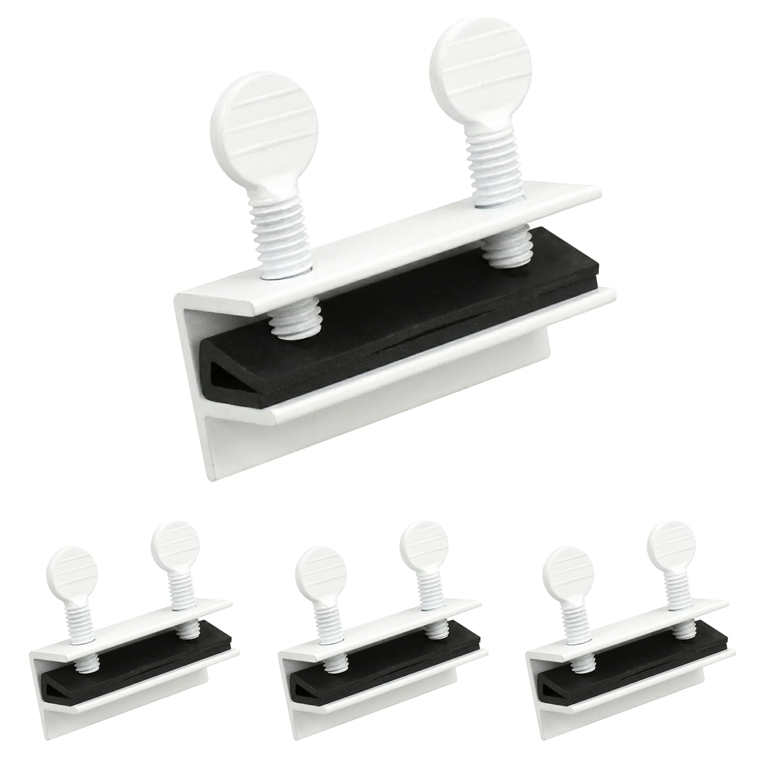 "Nuk3y Sliding Window Security Locks with Rubber Gasket (White, 4 Pack)"