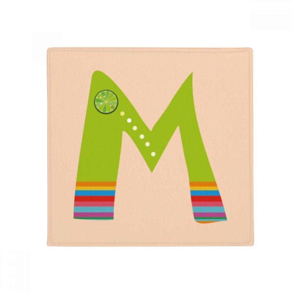 Pet mat motif orange mignon et lettre M de 80cm pour décoration entrée maison