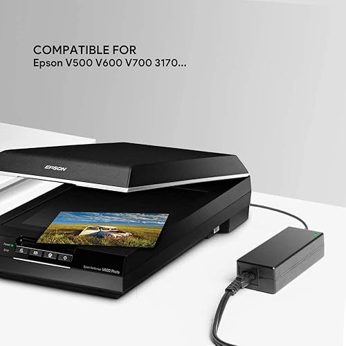Miniatura 2 de KFD Adaptador de CA para Epson FastFoto FF-680W FF-640 Epson Perfection Scanner V500 V600 V700 V750 V800 V850 3490 3590 4180 4490 Workforce ES-580W