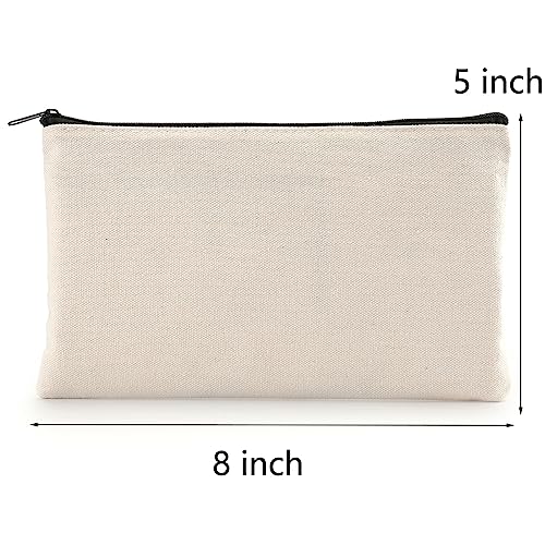 Yarlung 32 Pack Canvas Zipper Pouch, 8X5 Inches Blank Diy Craft Pen Pencil Case Multipurpose Makeup Bags For Cosmetic, Invoice Bill, Travel Toiletry, Black Zippers #TOP1