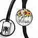 Stethoscope Tag - Rustic Sunflower and Blue Bell Floral - Personalized Name - Steth ID Tag/Nurse Badge
