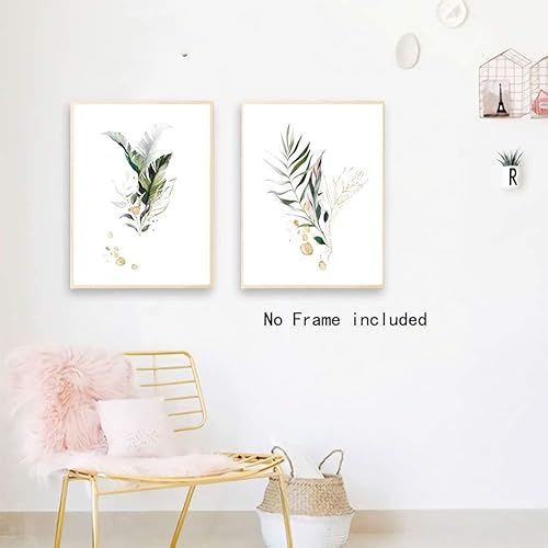Miniatura 4 de Juego de 3 lienzos para pared diseño de plantas verdes botánicos verdes hojas y lienzos impresión decorativa para tu pared póster para salón y