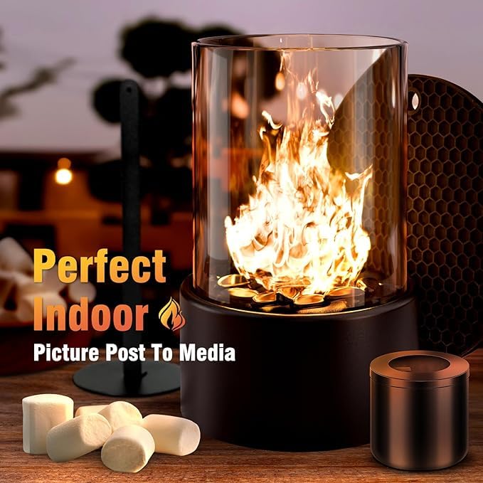 IDyfodol Tabletop Fire Pit Bowl for Indoor/Outdoor with Silicone