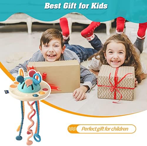 Baby Montessori Sensory Toys for 18 Months,Silicone Pull String Activity Toys for Toddlers,Fine Motor Skills Development Travel Toys for 1 2 Year Old,Birthday Gifts for 1-3 Year Old Boys Girls