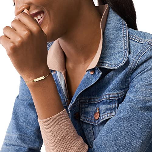Fossil Women's Engravable Bracelet, Color: Gold (Model: Jf04018710) #TOP3
