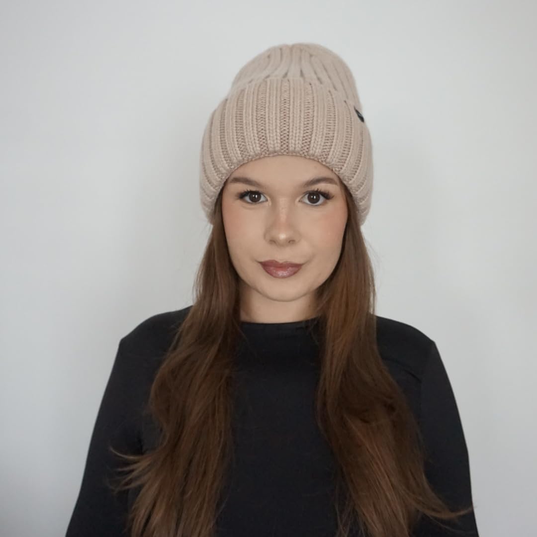 Offtopic® Cappello Invernale Donna Cashmere e Interno 100% Seta per Capelli Sempre in Ordine | Berretto Cuffia Anticrespo | Elegante Idea Regalo Unica