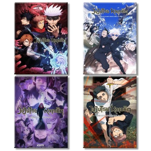 COMOR 4PC Jujutsu Kaisen Poster For Fans Kids Room Bedroom Wall Decor-Jujutsu Kaisen Anime Posters Canvas Prints Picture For Teen Boy Girls Gifts