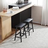 【STRUCTURE STABLE】Les tabourets de bar sont fabriqués à partir de bois de pin robuste, avec une structure solide pour une durabilité à long terme.