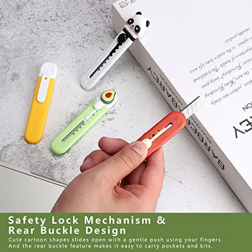 Image of 6 Pack Box Cutter Retractable, Sharp Utility Knife Retractable, Cute Box Cutters for Office, Home, Arts Crafts, Cartons, Cardboard, Paper