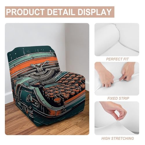 Housse de canapé extensible imprimée écoresponsable et résistante de 81 à 119cm - 5