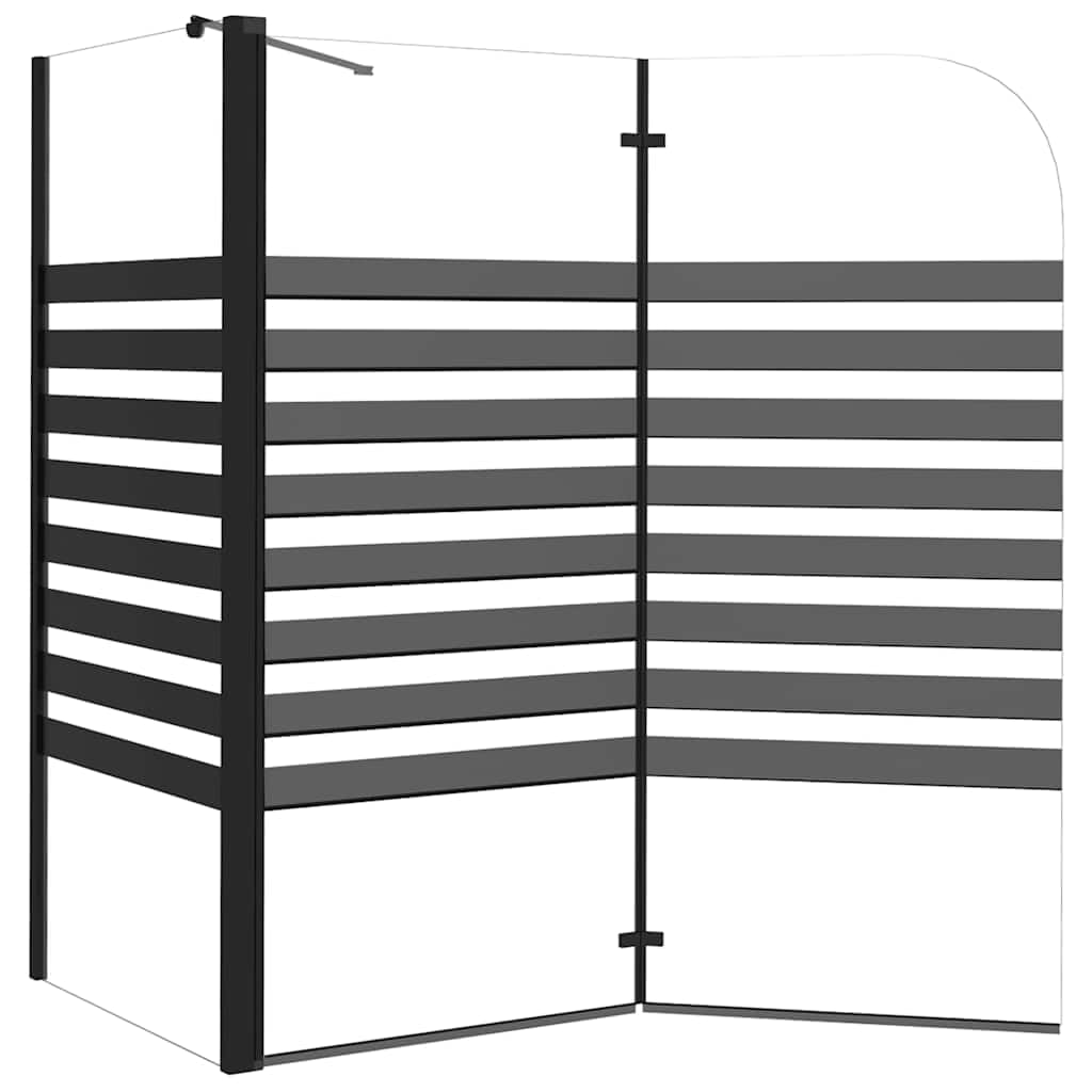 Mampara de ducha de vidrio templado 120 x 68 x 130 cm con marco de aluminio plegable y brazo de apoyo, mampara de ducha negra para entrada de ducha, cabina de ducha, ducha esquinera y