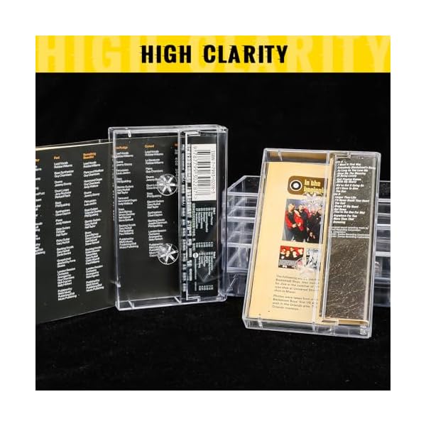 25-Pack Audio Cassette Storage Cases - Clear Plastic Cassette Tape Cases - Audio Storage Solution 4.28" L x2.75 W x0.6 H - Image 6