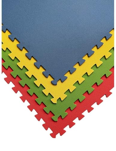 JARDIN202 - Esterilla Puzzle para Suelos de Gimnasio y Fitness | Colores | Protección de Goma Espuma, tatami puzzle Expandible 4 uds 60x60cm