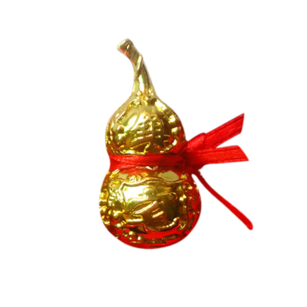 Lala hook Feng Shui Brass Gourd gossip copper gourd Feng Shui ornaments Traditional Chinese gourd/Chinese Good Luck Wu Lou Fengshui Bagua Wu Lou (Wu Lu) Gourd 1PC (gold)