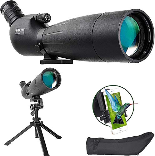 ESSLNB Telescopio Terrestre 20-60X80 Impermeable Telescopio Terrestre BAK4 Prism con Trípode Ajustable, Adaptador Se Teléfono y Bolsa para Observación De Aves