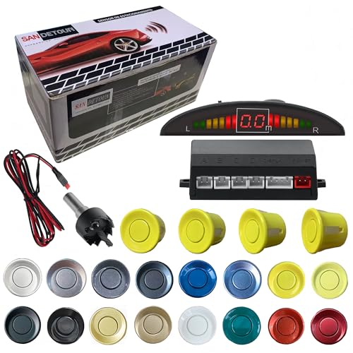 Image of Parking Sensor Kit Backup Sensor Kit Reverse Sensor for Car 18 Color Options for Probes Adjustable Alarm Volume Professional Sensore de Reversa para Carro Safe Driving Assistant (Light Yellow)