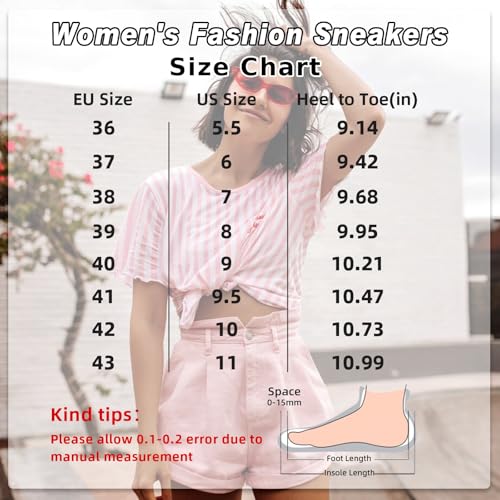 BosenHulu Sneakers for Women, Stylish Comfortable Women's Walking Shoes Ideal for Casual Skateboard & School3