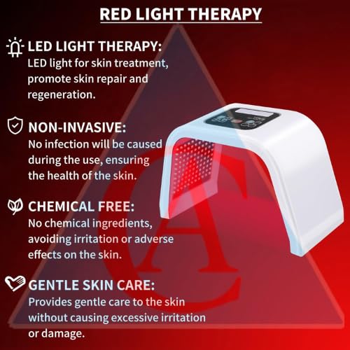 Image of Best Red Light Devices, 7 Color Red Light Machine for Face and Neck, LED Facial Skin Care Beauty Tool At Home Omega Light 7 colour led photon light therapy Omega