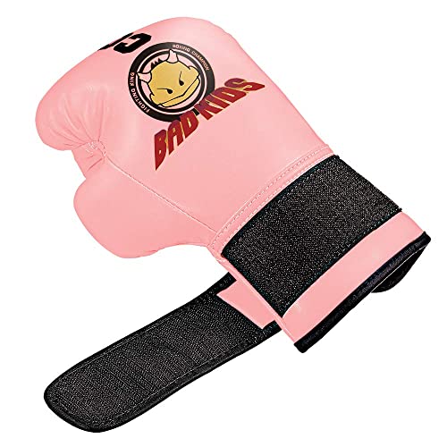 Tekxyz Bad Kids Series Boxing Gloves 6 Oz, Pink - Synthetic Leather Kids Boxing Training Gloves With Vivid Color For Boys And Girls Age 3 To 12 Years Old #TOP1