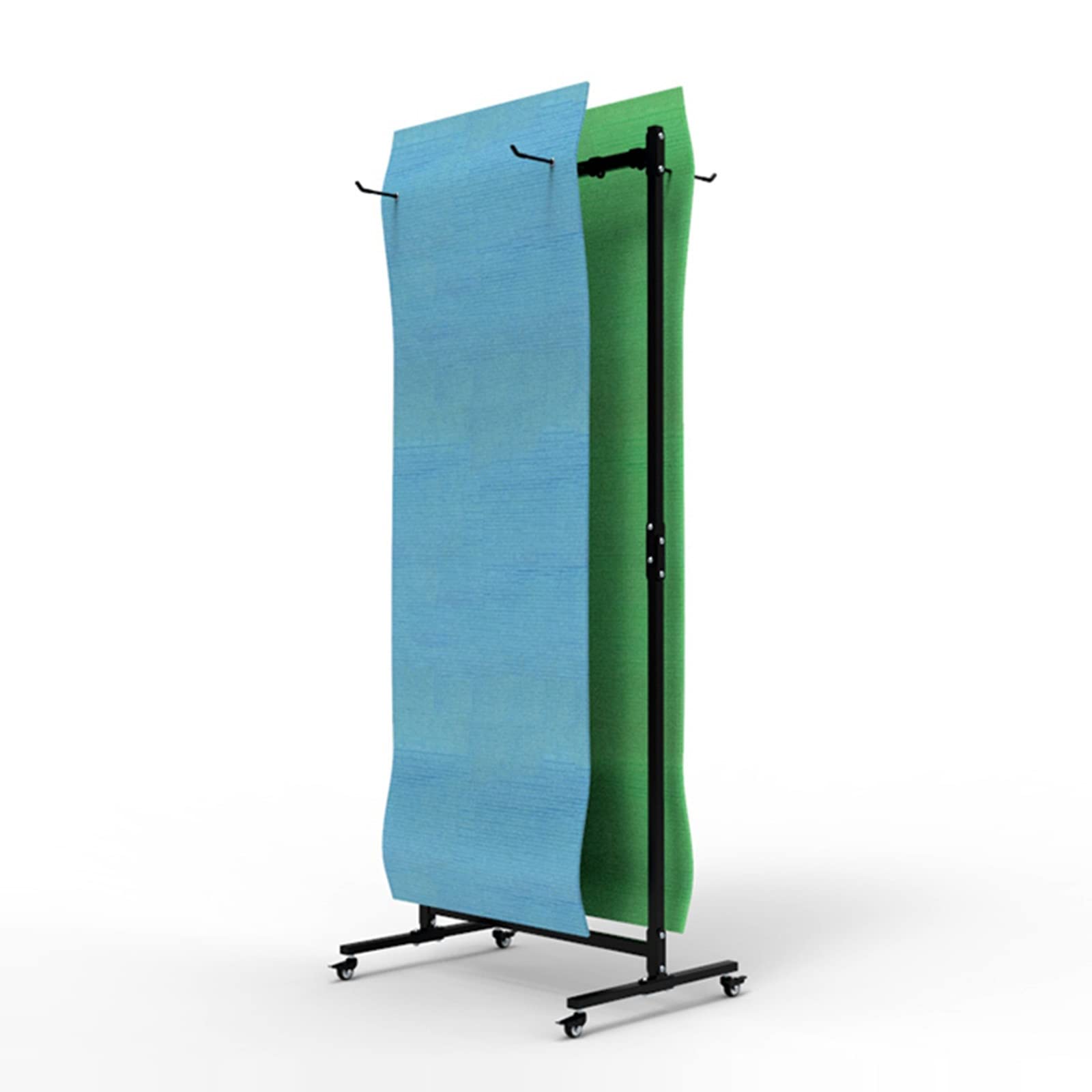 Carrito de almacenamiento para colchonetas de ejercicio con ruedas, organizador grande de metal para alfombrillas de fitness, soporte independiente para gimnasio en casa