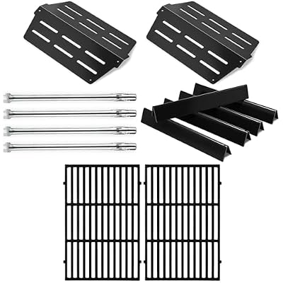 Grillflame Genesis E-330 with Sear Burner Grill Grates Flavorizer Bars Burners Grill Parts for Weber Genesis 4 Burner with Sear Grill Replacement Parts Genesis 330 S-330 E-310 S-310 E-320 7524 Grates