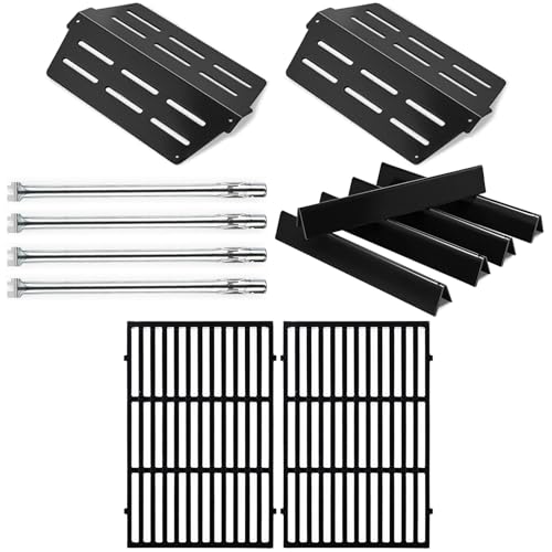 Grillflame Genesis E-330 with Sear Burner Grill Grates Flavorizer Bars Burners Grill Parts for Weber Genesis 4 Burner with Sear Grill Replacement Parts Genesis 330 S-330 E-310 S-310 E-320 7524 Grates