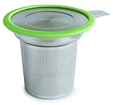 BetterBlend Tea Infuser Stainless Steel - Brew-in-Mug Tea Strainer for Loose Leaf Tea - Fine Tea Filter for Single Mug and Teapot with Silicone Rimmed Lid