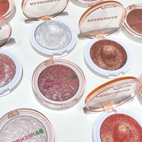 Image of Highlighter Makeup Palette for Blush, Contour, Shadow, Face or Eye Makeup, Shimmer Glow, Creamy Mousse Pressed Powder, Intensely Pigmented, Glitter Sparkling (B03-02# Sunbathing)
