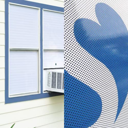 Vinilo negro perforado para privacidad en ventanas 12x78 pulg miniatura 4